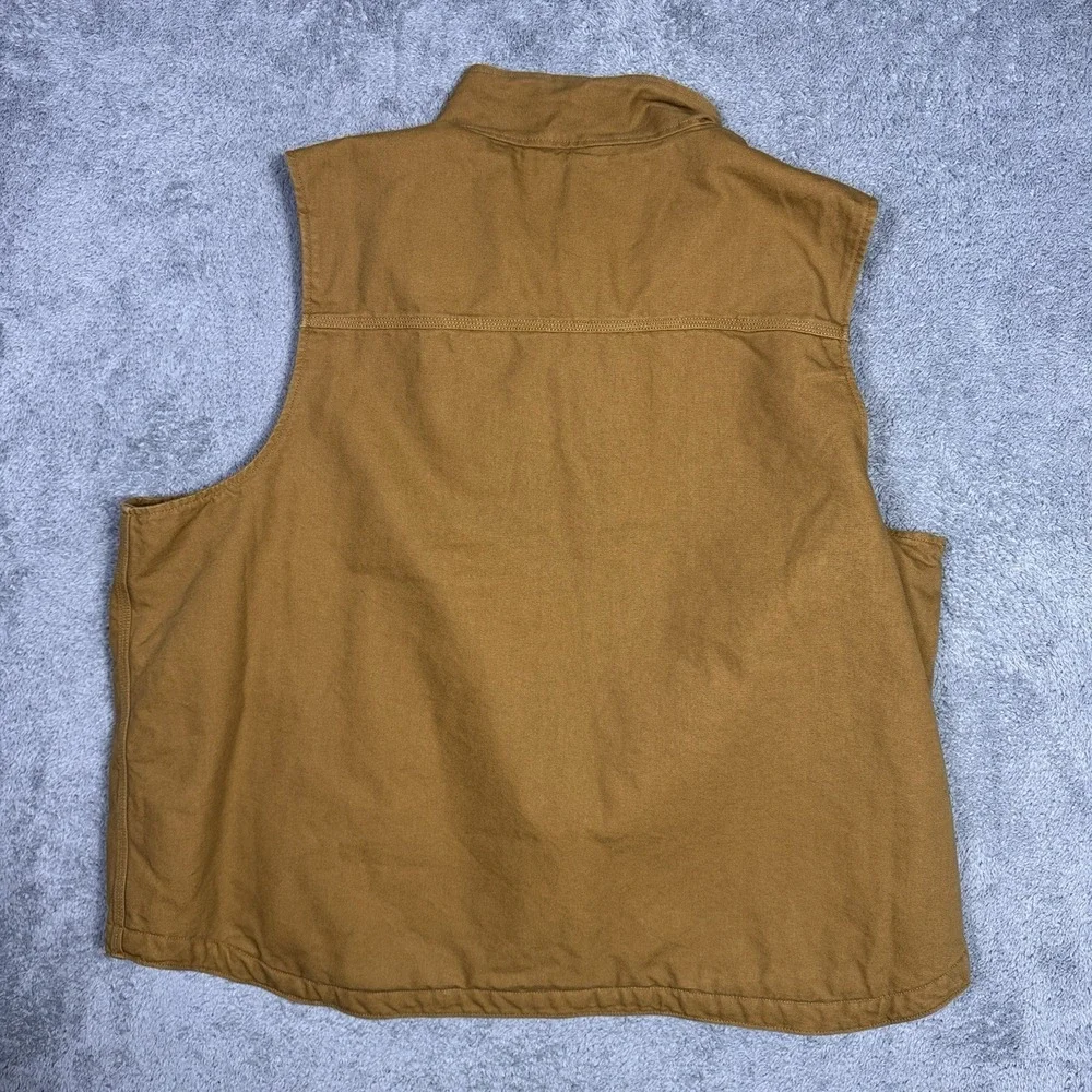 Carhartt Vest Mens 3XL XXXL Sherpa Lined Full Zip Workwear Utility 104277 BRN